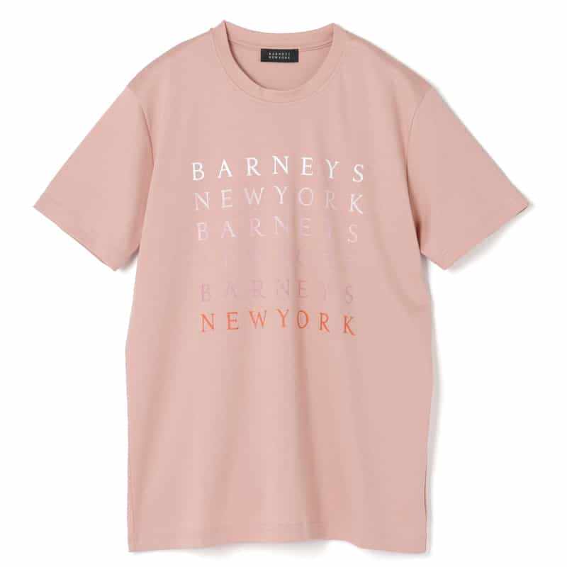 BARNEYS NEW YORK ウォッシャブル グラデーションプリントロゴTシャツ PINK