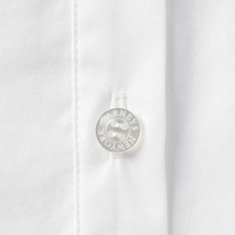 BARNEYS NEW YORK ウォッシャブル ギャザースリーブロングドレス WHITE