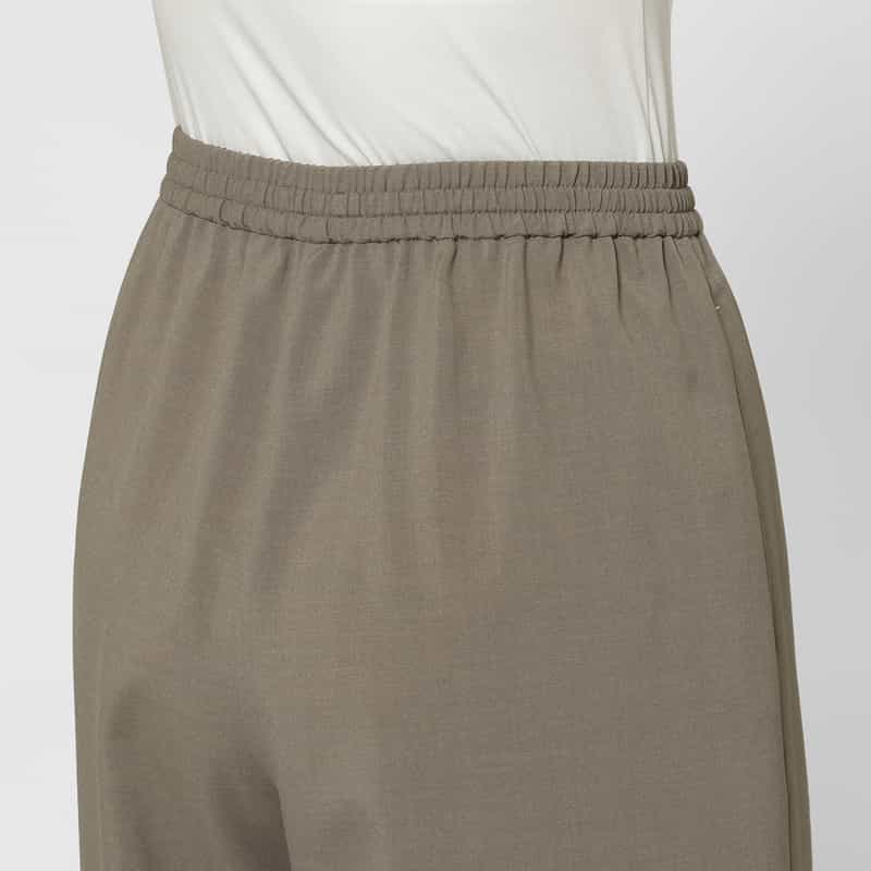 BARNEYS NEW YORK ウォッシャブル ドライタッチ ドローストリングイージーパンツ KHAKI