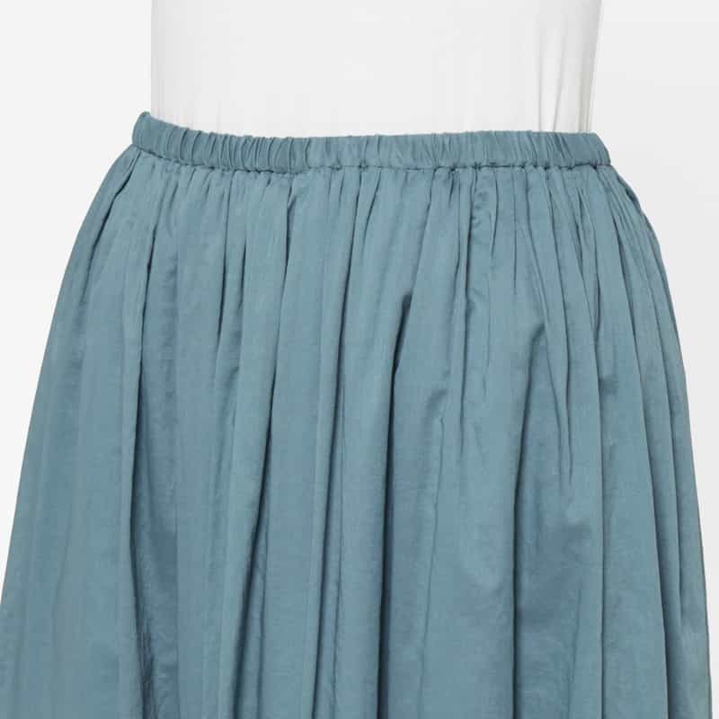 BARNEYS NEW YORK ウォッシャブル ローン素材ドローストリングティアードスカート BLUE