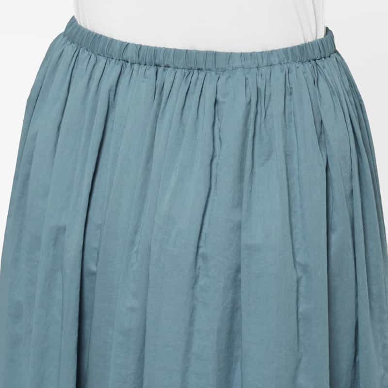 BARNEYS NEW YORK ウォッシャブル ローン素材ドローストリングティアードスカート BLUE