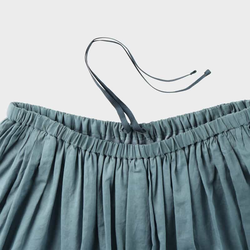 BARNEYS NEW YORK ウォッシャブル ローン素材ドローストリングティアードスカート BLUE