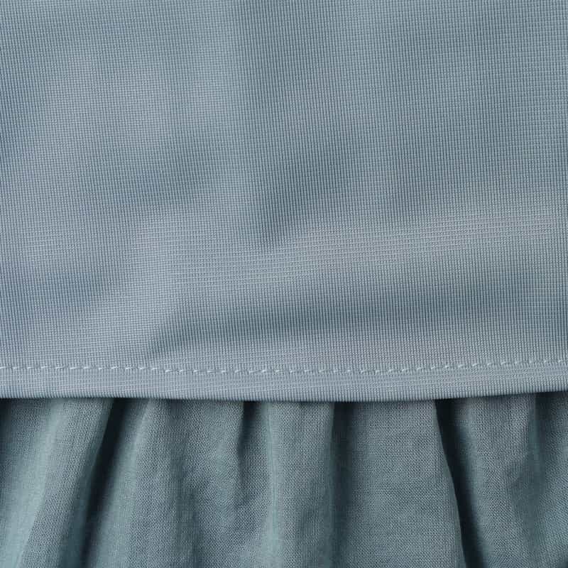 BARNEYS NEW YORK ウォッシャブル ローン素材ドローストリングティアードスカート BLUE