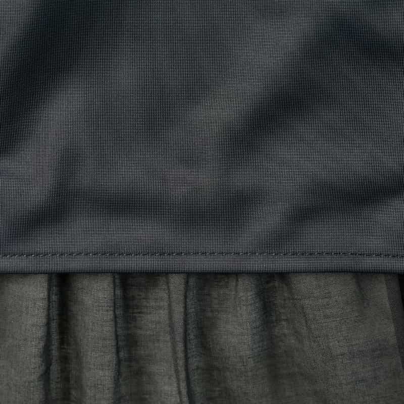 BARNEYS NEW YORK ウォッシャブル ローン素材ドローストリングティアードスカート BLACK