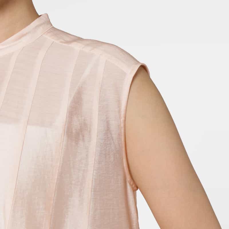 BARNEYS NEW YORK ウォッシャブル シアー素材 タック入りボリュームブラウス PINK