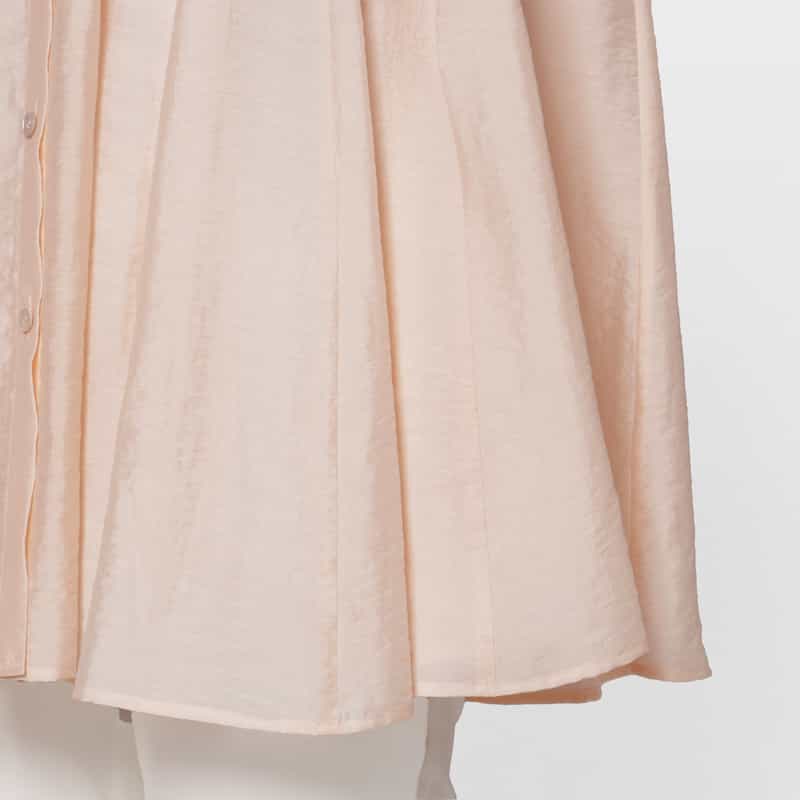 BARNEYS NEW YORK ウォッシャブル シアー素材 タック入りボリュームブラウス PINK