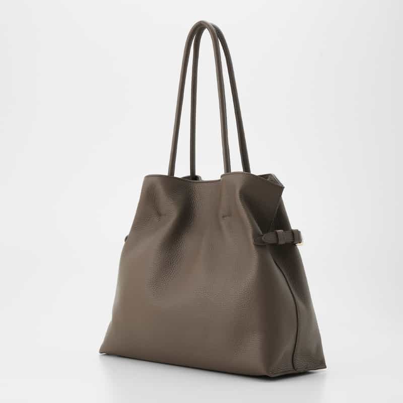 VIOLAD’ORO VIOLAD’ORO ＜ヴィオラドーロ＞ ベルト付きレザートートバッグ TAUPE
