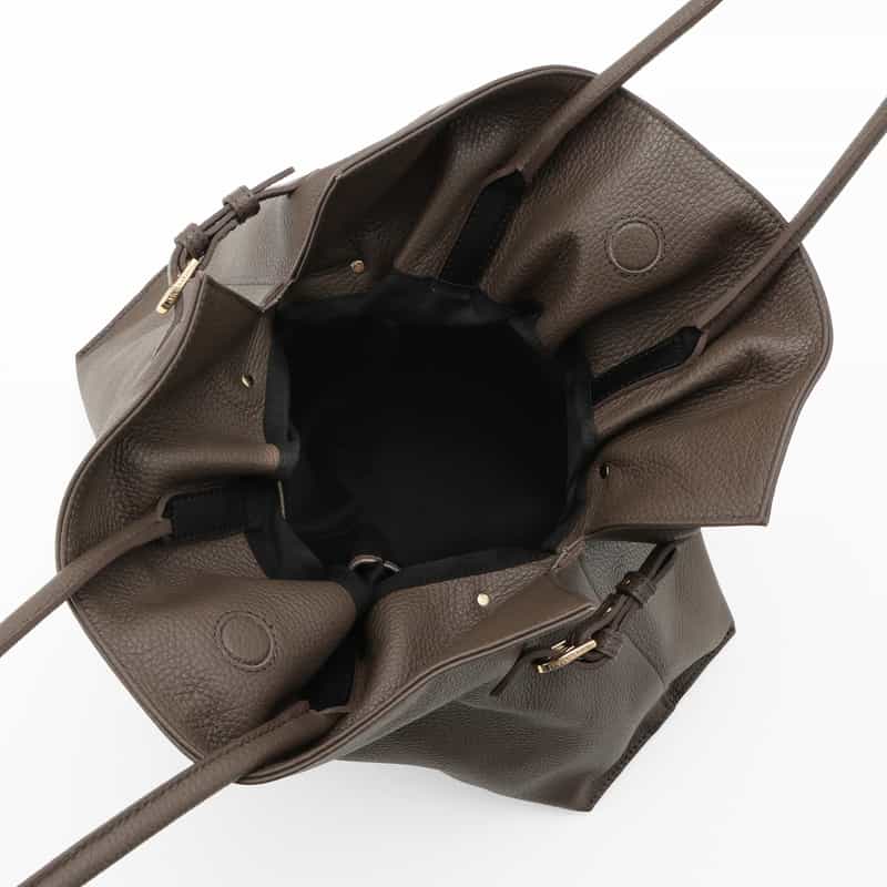 VIOLAD’ORO VIOLAD’ORO ＜ヴィオラドーロ＞ ベルト付きレザートートバッグ TAUPE