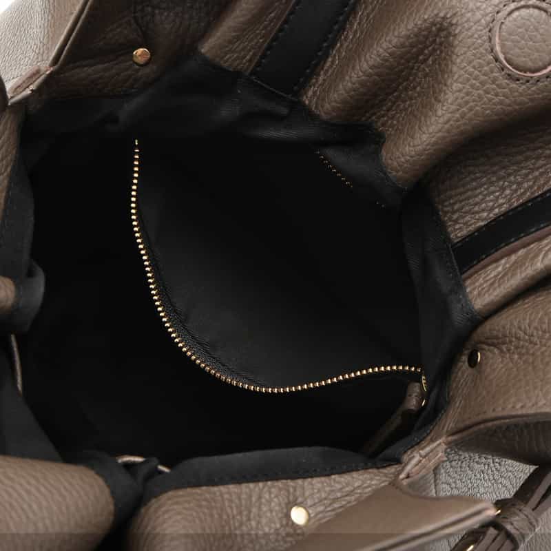 VIOLAD’ORO VIOLAD’ORO ＜ヴィオラドーロ＞ ベルト付きレザートートバッグ TAUPE