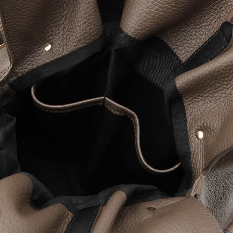 VIOLAD’ORO VIOLAD’ORO ＜ヴィオラドーロ＞ ベルト付きレザートートバッグ TAUPE