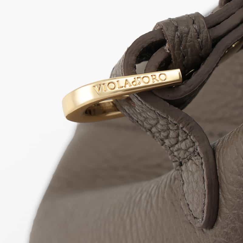 VIOLAD’ORO VIOLAD’ORO ＜ヴィオラドーロ＞ ベルト付きレザートートバッグ TAUPE
