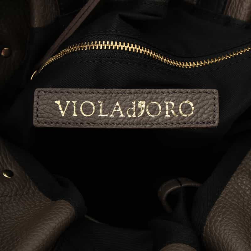 VIOLAD’ORO VIOLAD’ORO ＜ヴィオラドーロ＞ ベルト付きレザートートバッグ TAUPE