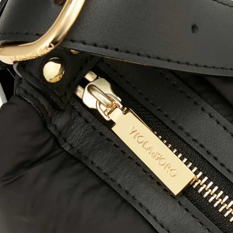 VIOLAD’ORO VIOLAD’ORO ＜ヴィオラドーロ＞ チェックデザイン ショルダーバッグ BLACK