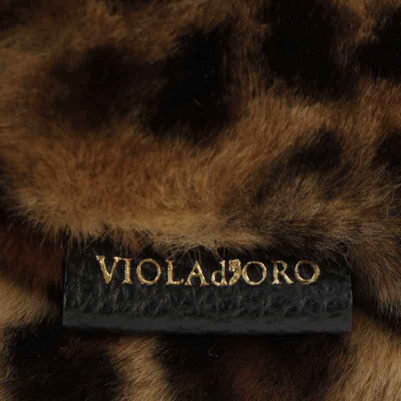 VIOLAD’ORO VIOLAD’ORO ＜ヴィオラドーロ＞ レオパード柄フェイクファートートバッグ LIGHT BROWN