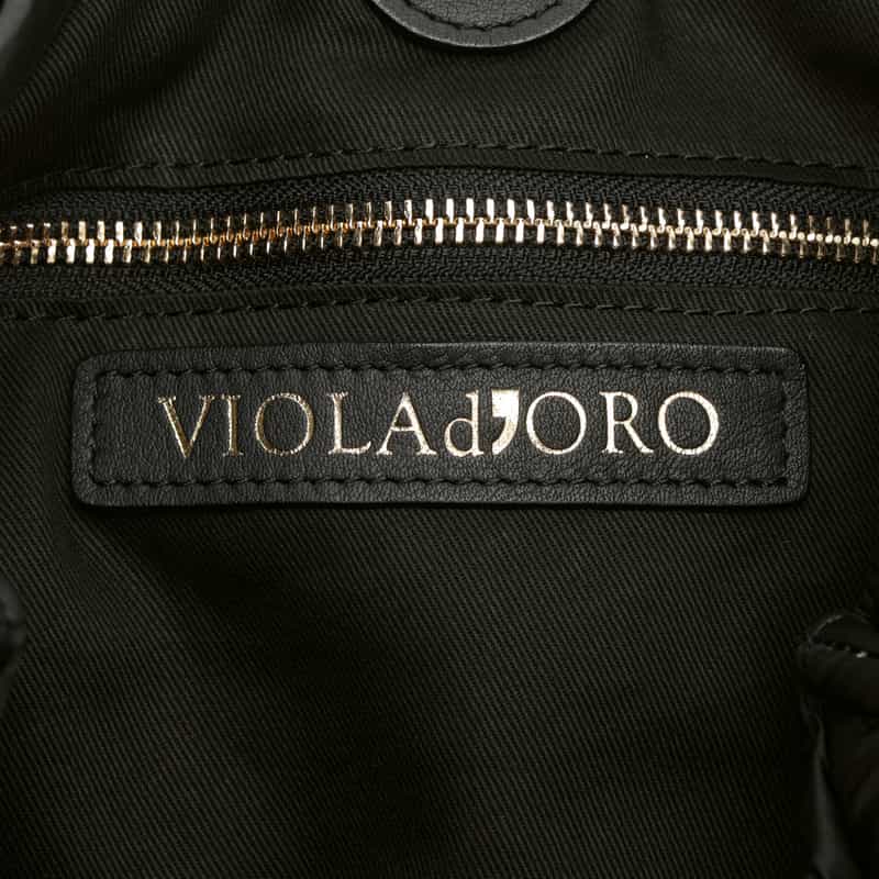 VIOLAD’ORO VIOLAD’ORO ＜ヴィオラドーロ＞ チェックデザイン ミニトートバッグ BLACK