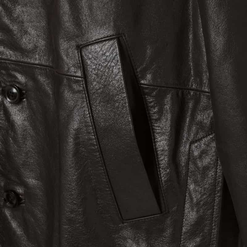 YOKE YOKE＜ヨーク＞ レザーカーコート DARK BROWN