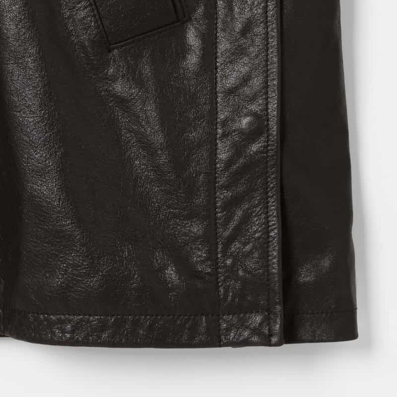 YOKE YOKE＜ヨーク＞ レザーカーコート DARK BROWN