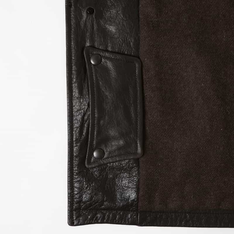 YOKE YOKE＜ヨーク＞ レザーカーコート DARK BROWN