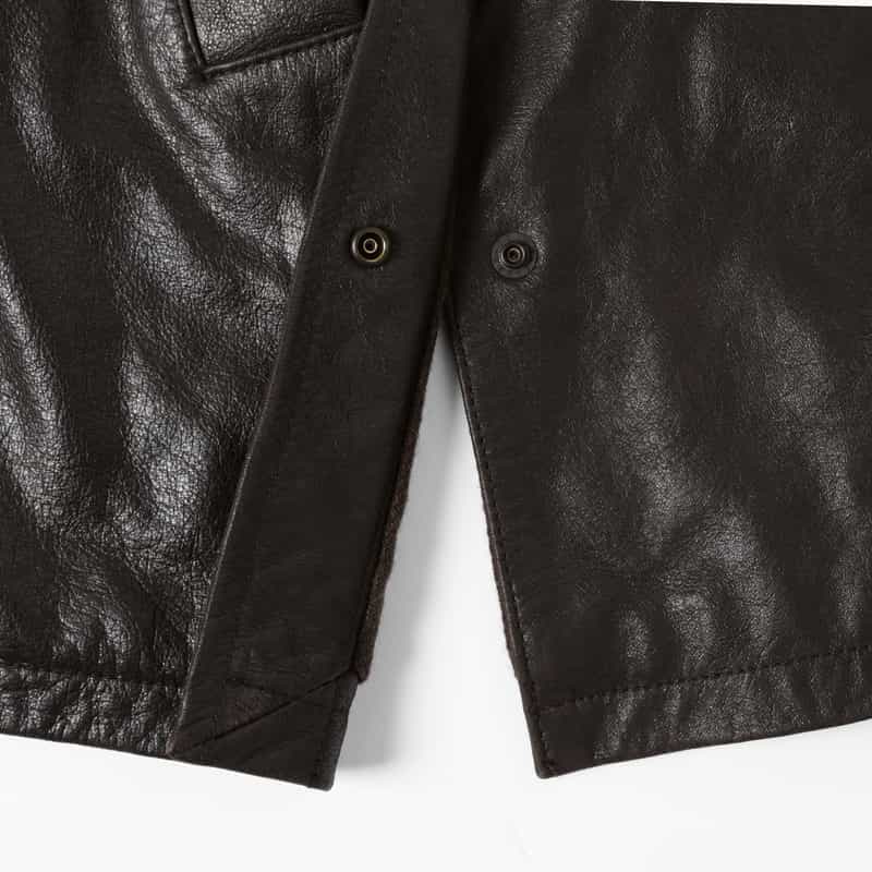YOKE YOKE＜ヨーク＞ レザーカーコート DARK BROWN