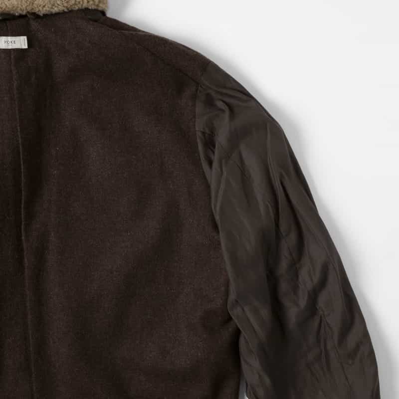 YOKE YOKE＜ヨーク＞ レザーカーコート DARK BROWN