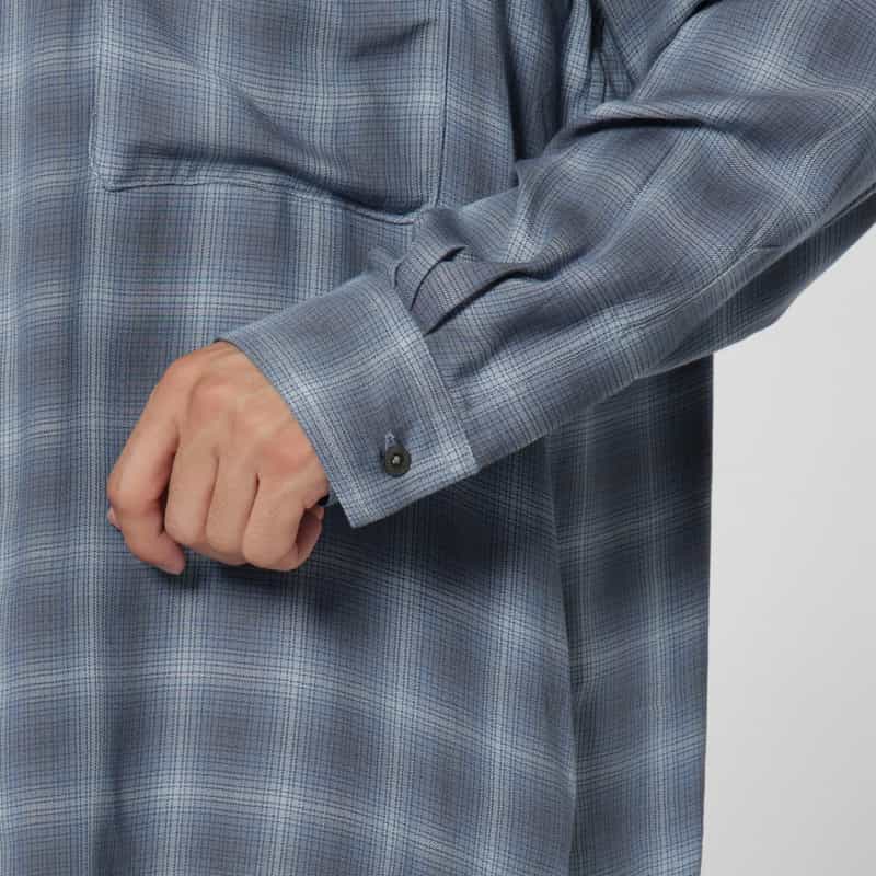 YOKE YOKE＜ヨーク＞ チェック柄オープンカラーシャツ BLUE