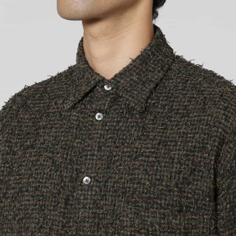 YOKE YOKE＜ヨーク＞ コットンツイードカジュアルシャツ NAVY