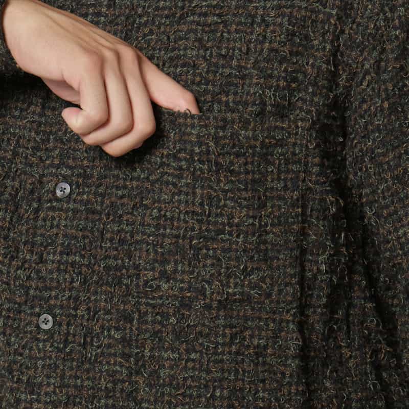 YOKE YOKE＜ヨーク＞ コットンツイードカジュアルシャツ NAVY