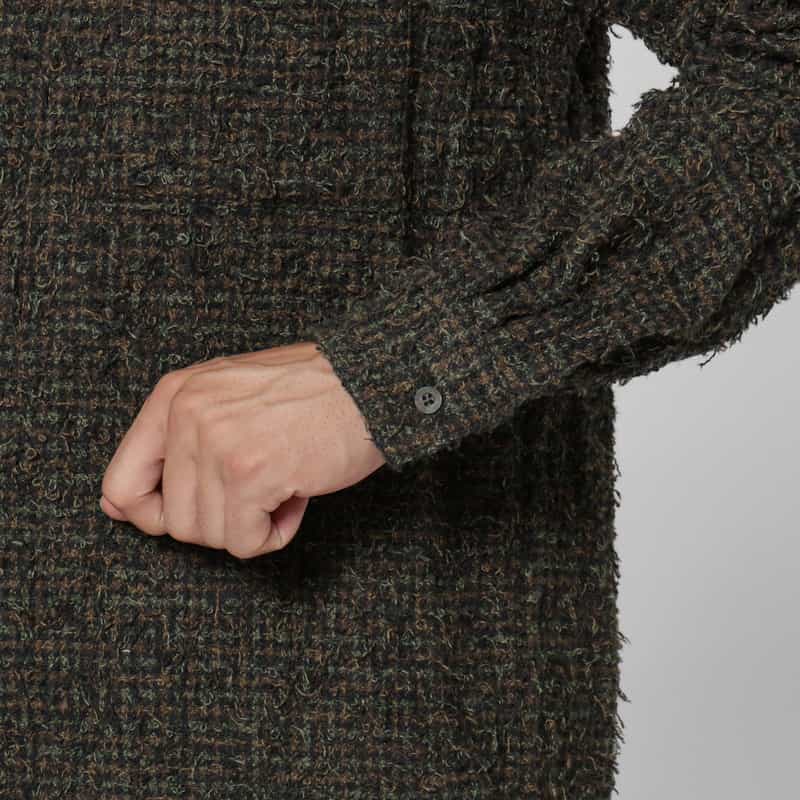YOKE YOKE＜ヨーク＞ コットンツイードカジュアルシャツ NAVY