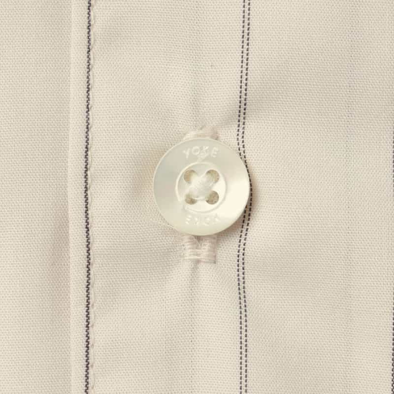YOKE YOKE＜ヨーク＞ ストライプ柄オープンカラーシャツ WHITE