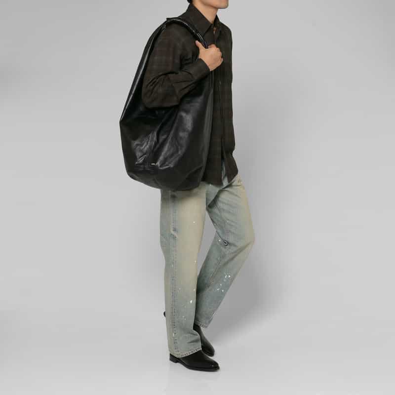 OUR LEGACY OUR LEGACY＜アワーレガシー＞ ワンハンドルレザートートバッグ BLACK