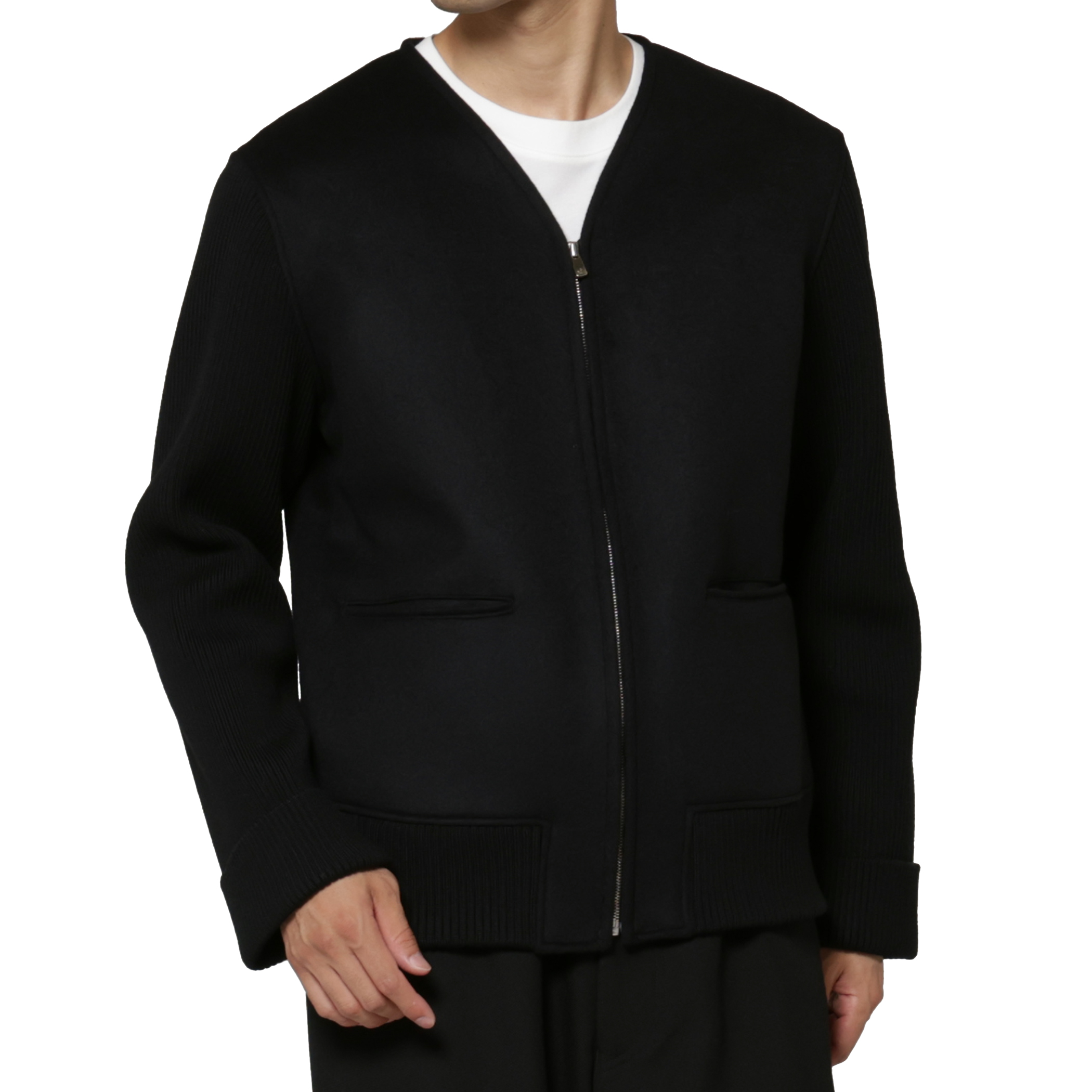 OVERCOAT＜オーバーコート＞ ジップアップノーカラーブルゾン