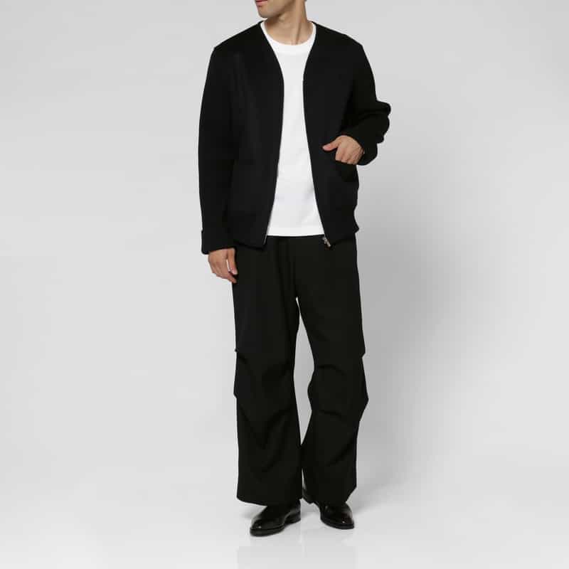 OVERCOAT OVERCOAT＜オーバーコート＞ ジップアップノーカラーブルゾン BLACK