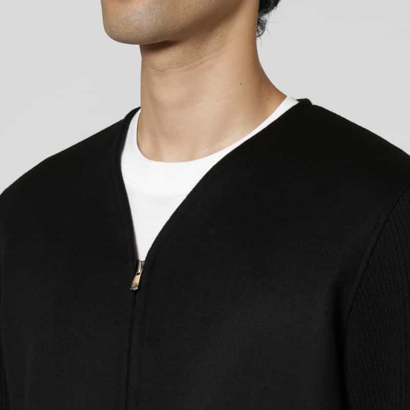 OVERCOAT OVERCOAT＜オーバーコート＞ ジップアップノーカラーブルゾン BLACK