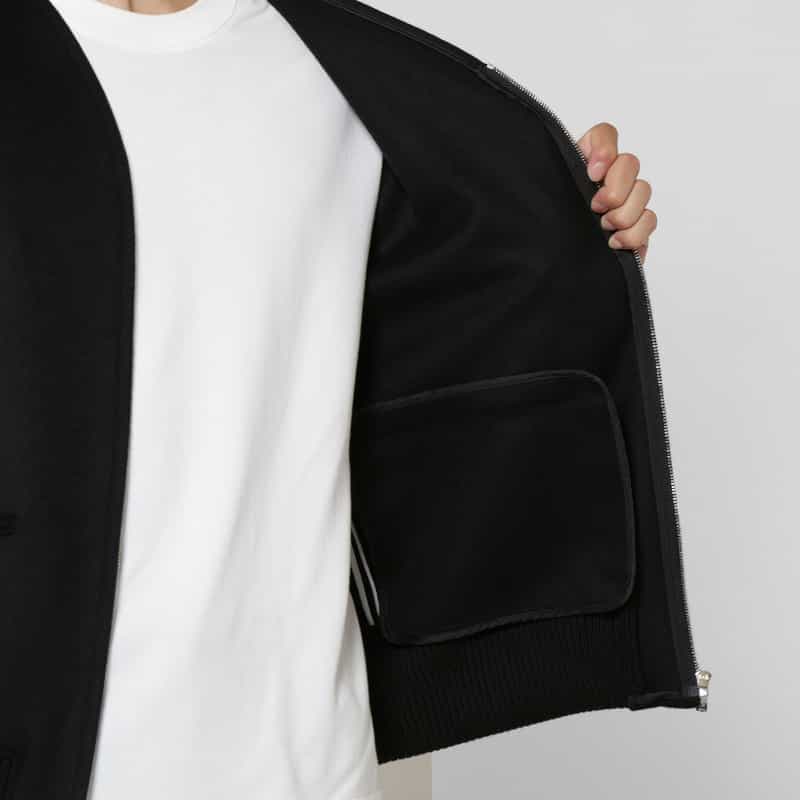 OVERCOAT OVERCOAT＜オーバーコート＞ ジップアップノーカラーブルゾン BLACK