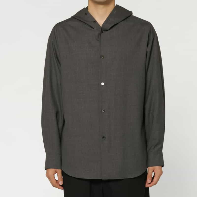 OVERCOAT OVERCOAT＜オーバーコート＞ フード付きウールカジュアルシャツ GRAY