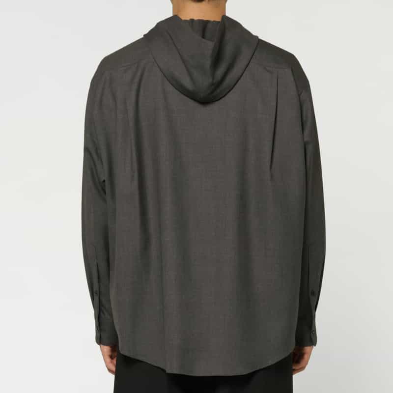 OVERCOAT OVERCOAT＜オーバーコート＞ フード付きウールカジュアルシャツ GRAY