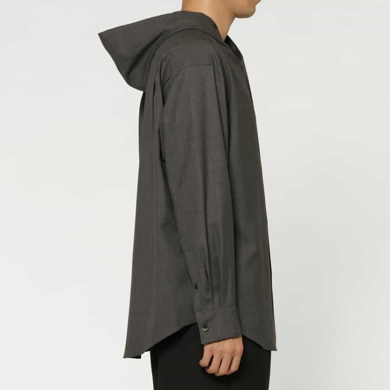 OVERCOAT OVERCOAT＜オーバーコート＞ フード付きウールカジュアルシャツ GRAY