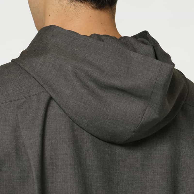 OVERCOAT OVERCOAT＜オーバーコート＞ フード付きウールカジュアルシャツ GRAY
