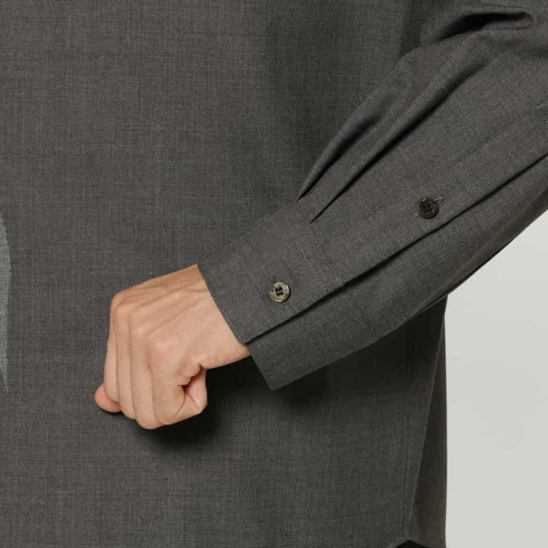 OVERCOAT OVERCOAT＜オーバーコート＞ フード付きウールカジュアルシャツ GRAY
