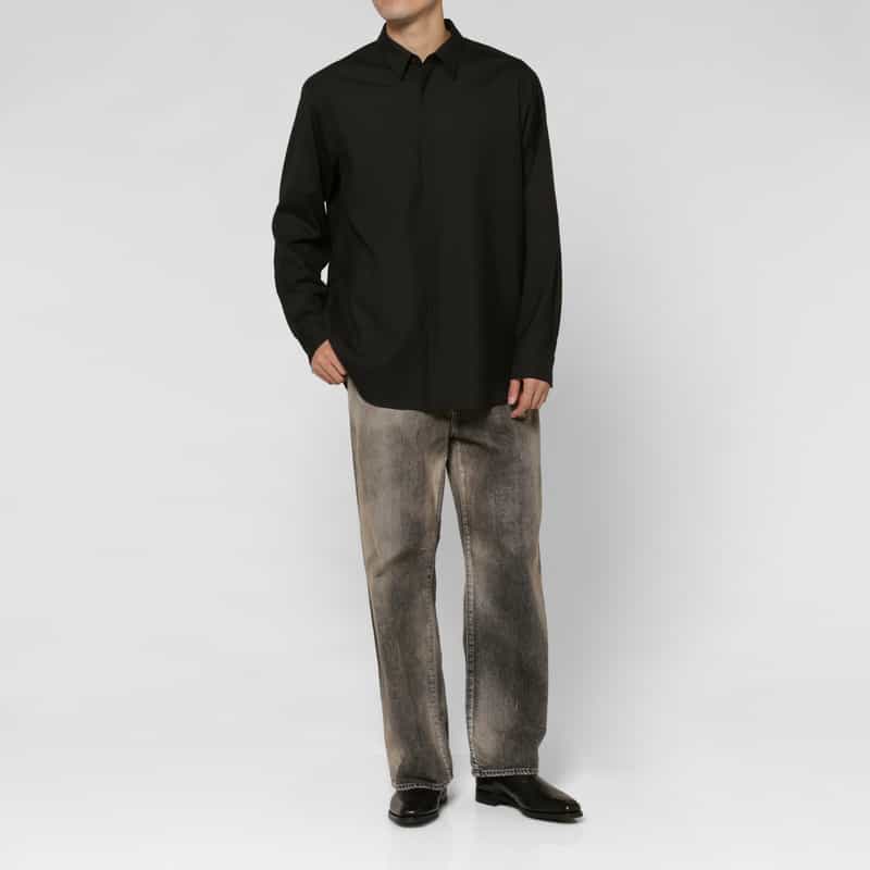 OVERCOAT OVERCOAT＜オーバーコート＞ ウールカジュアルシャツ BLACK