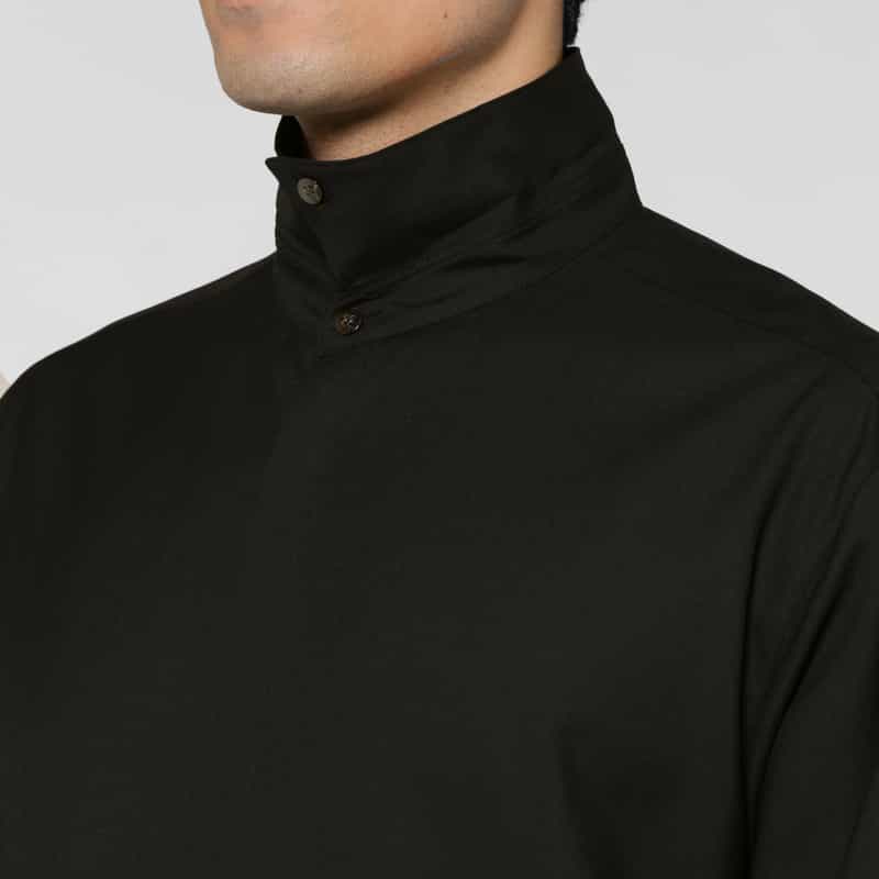 OVERCOAT OVERCOAT＜オーバーコート＞ ウールカジュアルシャツ BLACK