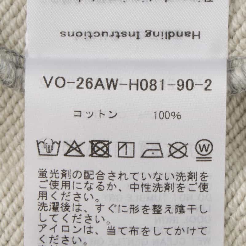 VOWELS VOWELS＜バウルズ＞ カレッジスウェットフーディ GRAY