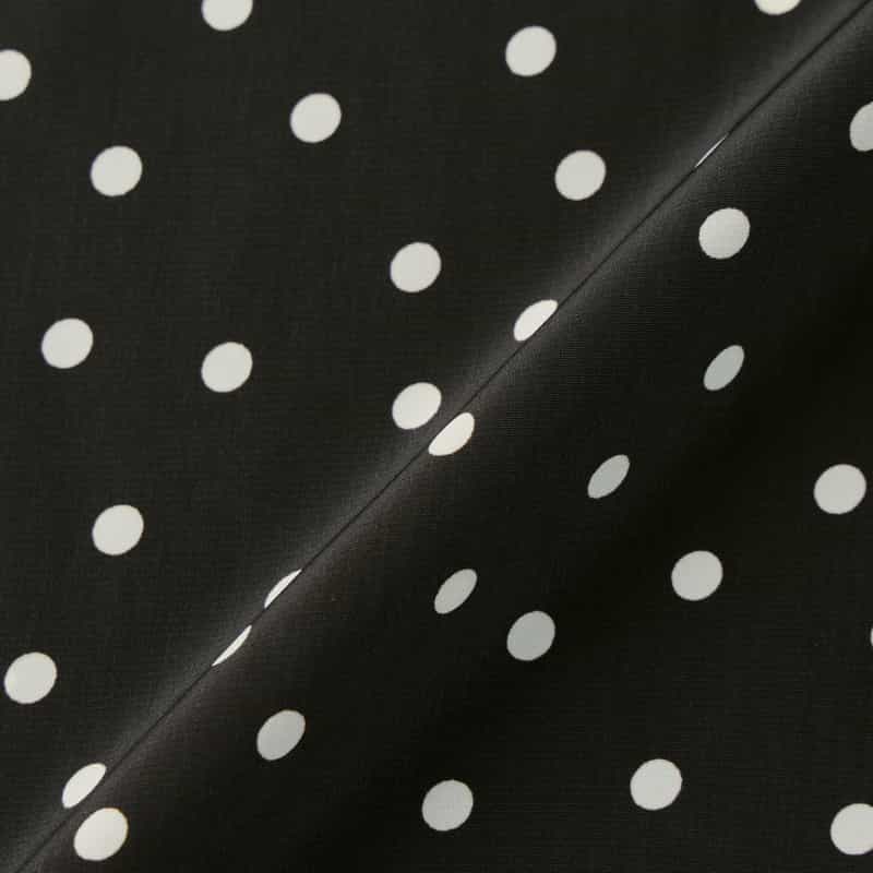 BARNEYS NEW YORK セットアップ ウォッシャブル ランダムドット柄ドローストリング付きギャザーワイドパンツ BLACK