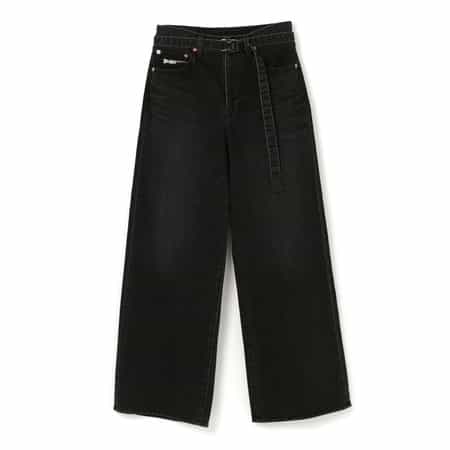 SACAI＜サカイ＞ ベルト付きワイドデニムパンツ