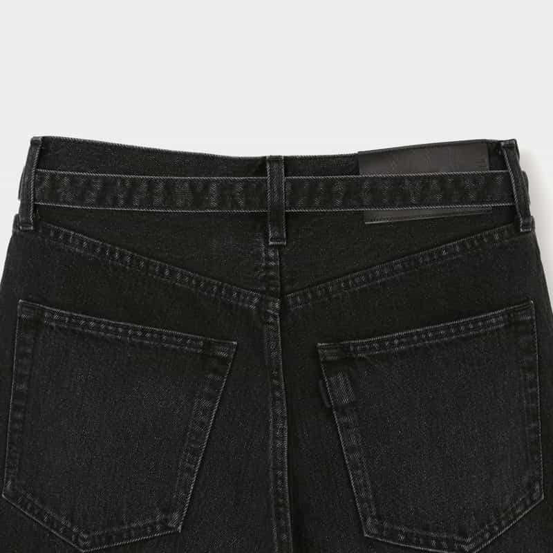 SACAI SACAI＜サカイ＞ ベルト付きワイドデニムパンツ BLACK