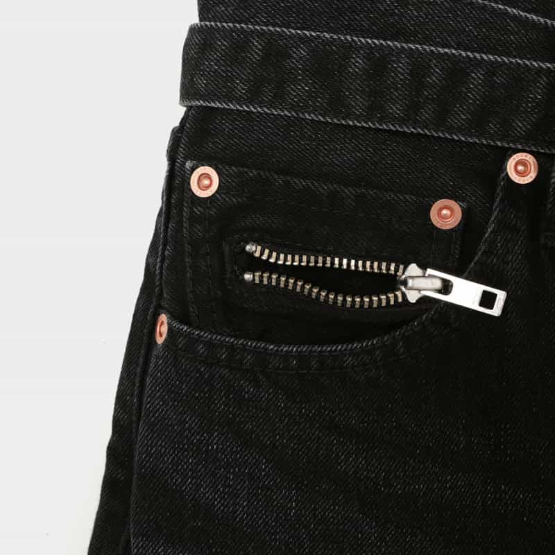 SACAI SACAI＜サカイ＞ ベルト付きワイドデニムパンツ BLACK