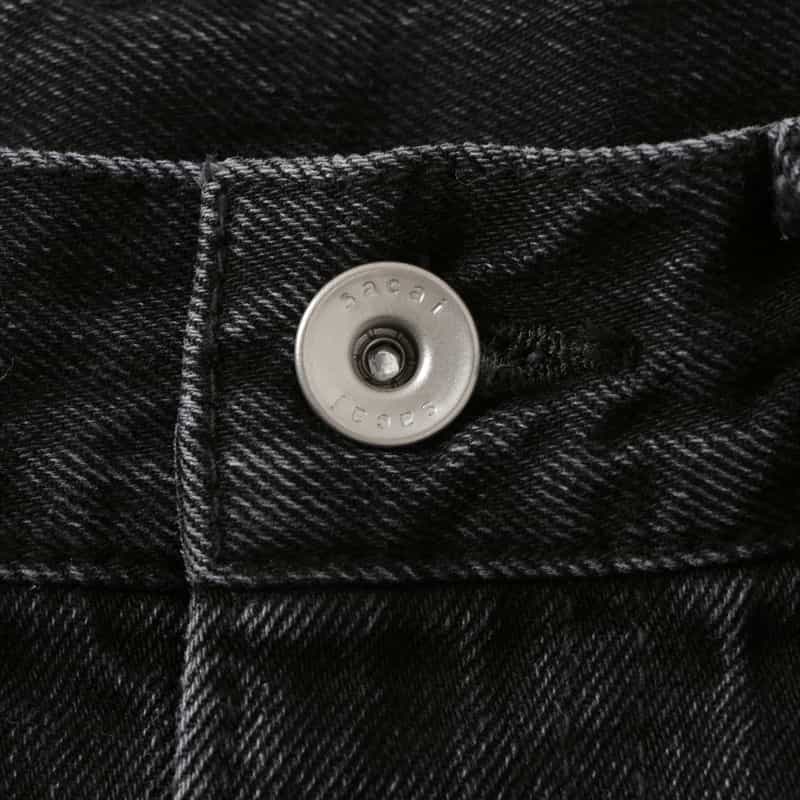 SACAI SACAI＜サカイ＞ ベルト付きワイドデニムパンツ BLACK
