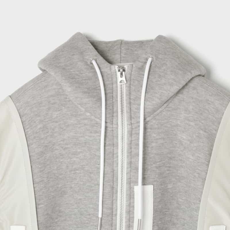 SACAI SACAI＜サカイ＞ コンビネーション ジップアップパーカー LIGHT GRAY