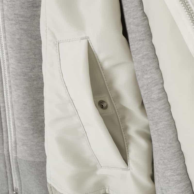 SACAI SACAI＜サカイ＞ コンビネーション ジップアップパーカー LIGHT GRAY