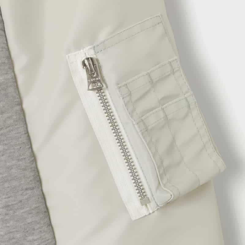 SACAI SACAI＜サカイ＞ コンビネーション ジップアップパーカー LIGHT GRAY